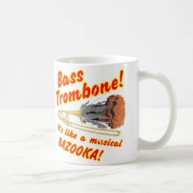 Bass Trombone Musical Bazooka Coffee Mug (Right)