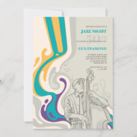 Bass Waves Musical Birthday Invitation