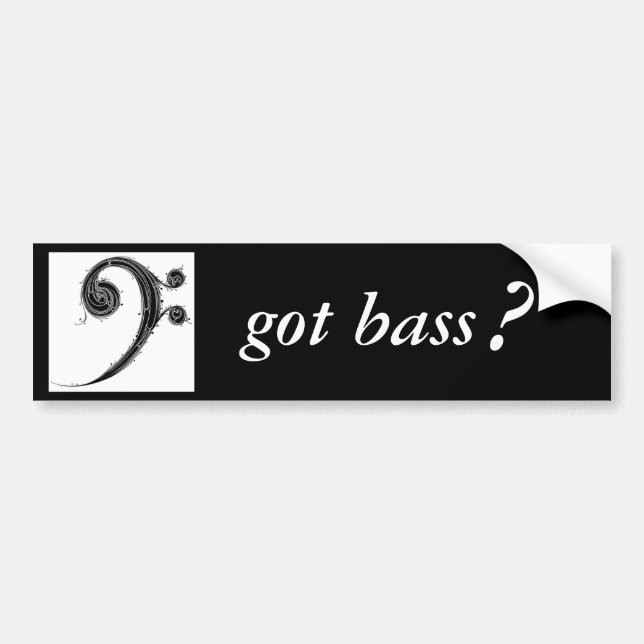 bassclef, got bass, ? bumper sticker (Front)