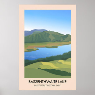 Bassenthwaite Lake District Travel Poster
