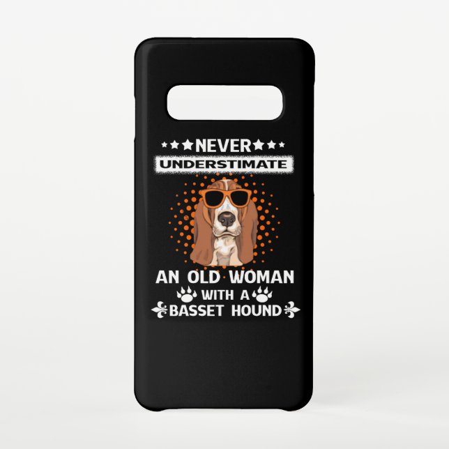 Basset Dog Lover| Never Underestimate Old Woman Samsung Galaxy Case (Back)