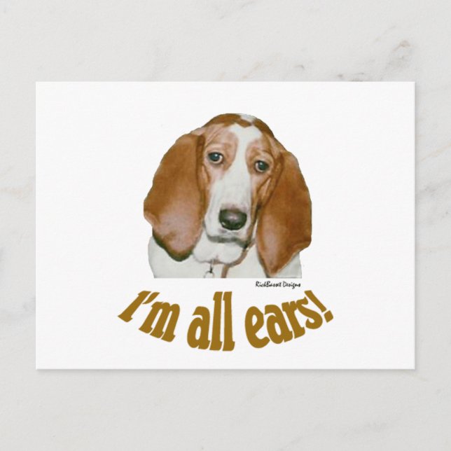 Basset Ears Postcard (Front)