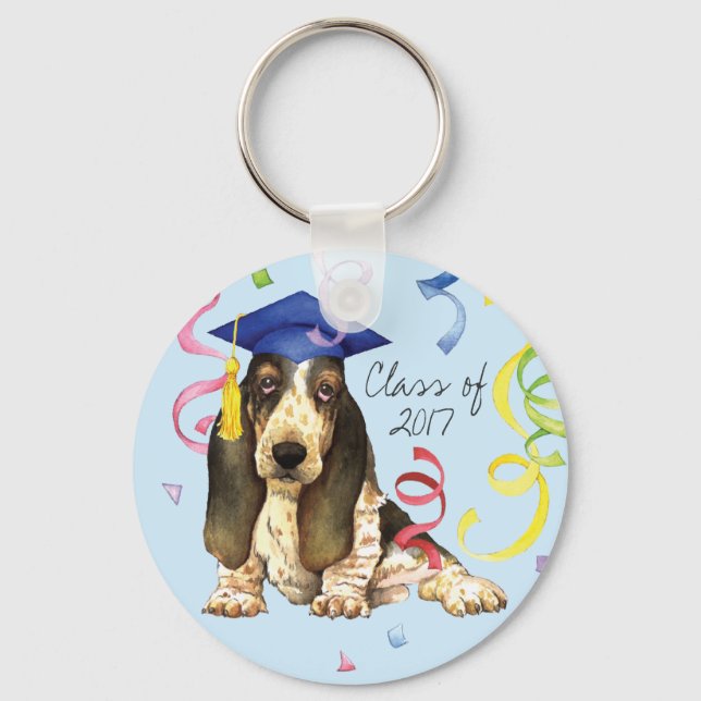 Basset Graduate Key Ring (Front)