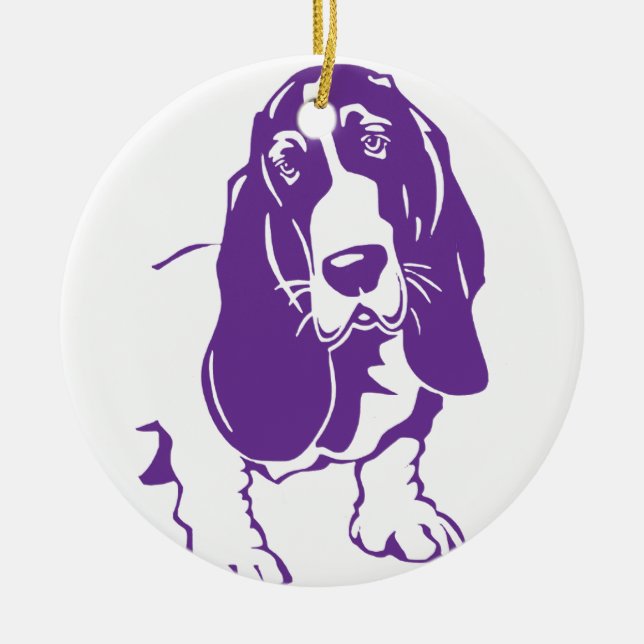 BASSET HOUND [13] CERAMIC ORNAMENT (Front)