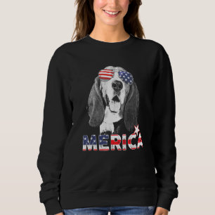 Basset Hound 4th Of July American Sunglass Us Flag Sweatshirt