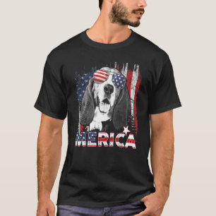 Basset Hound 4th Of July American Us Flag Merica D T-Shirt