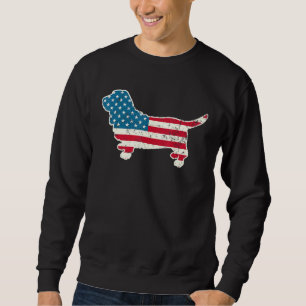 Basset Hound 4th Of July Men Women Usa American Fl Sweatshirt