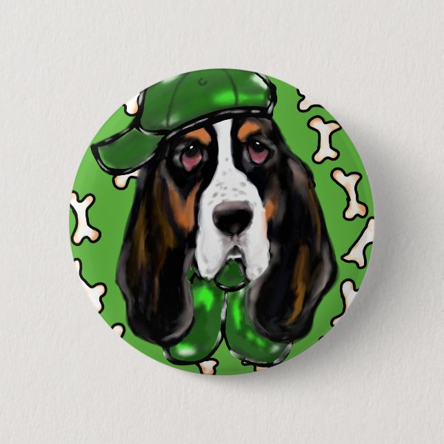 Basset Hound 6 Cm Round Badge (Front)