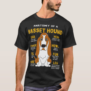 Basset Hound Anatomy Funny Dog Mum Dad Cute Gift T-Shirt
