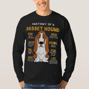 Basset Hound Anatomy Funny Dog Mum Dad Cute Gift T-Shirt
