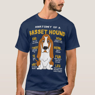 Basset Hound Anatomy Funny Dog Mum Dad Cute Gift T-Shirt