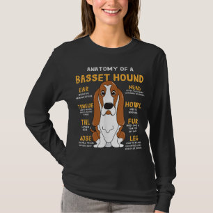 Basset Hound Anatomy Funny Dog Mum Dad Cute Gift T-Shirt