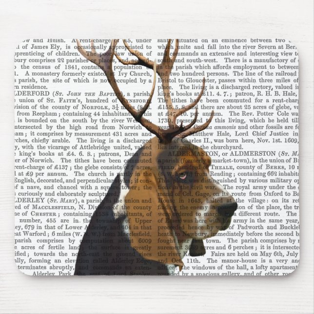 Basset Hound and Antlers Mouse Pad (Front)