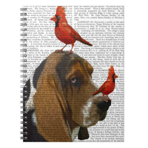 Basset Hound and Birds Notebook