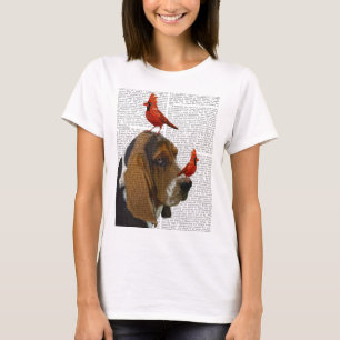 Basset Hound and Birds T-Shirt