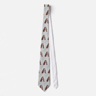 Basset Hound Art on Tie. Tie