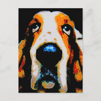 Basset Hound art Postcard