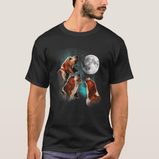 Basset Hound , Basset Hound Howling At The Moon T-Shirt