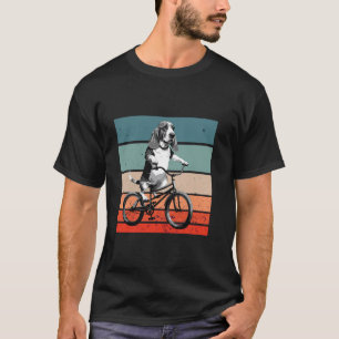 Basset hound Bicycle Riding Retro Dog Animal Bike  T-Shirt