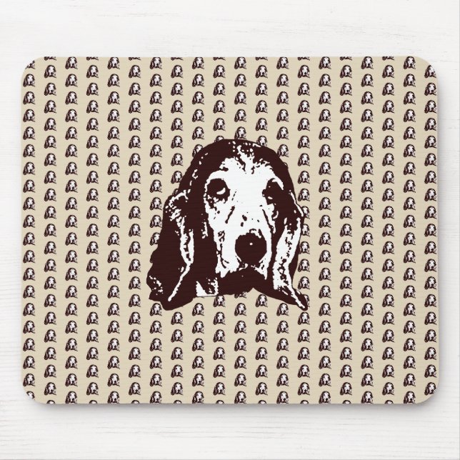 Basset Hound Big Face Mouse Pad (Front)