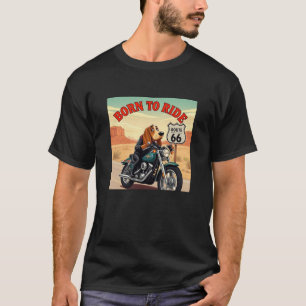 Basset Hound Biker Born To Ride T-Shirt