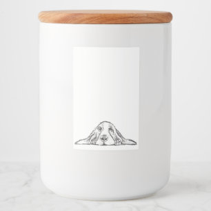 basset hound black white simple puppy dog eyes food label