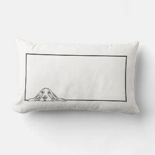 basset hound black white simple puppy dog eyes  lumbar cushion