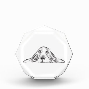 basset hound black white simple puppy dog eyes photo block