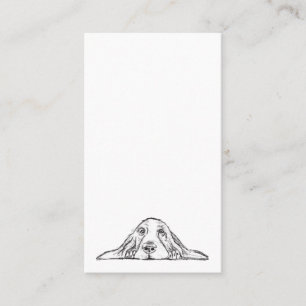 basset hound black white simple puppy dog eyes  place card