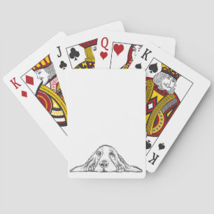 basset hound black white simple puppy dog eyes playing cards