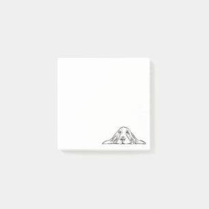 basset hound black white simple puppy dog eyes post-it notes