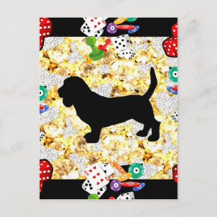 BASSET HOUND BLING POSTCARD