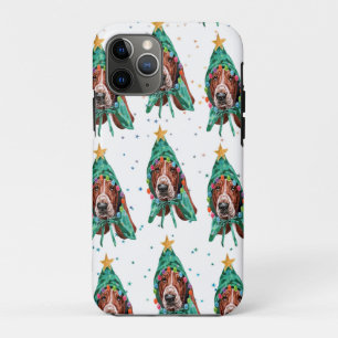 Basset Hound Breed Dog Pattern Stars Christmas iPhone 11 Pro Case
