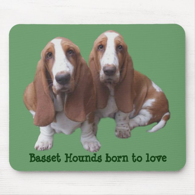 Basset Hound Buddies Mousepad (Front)