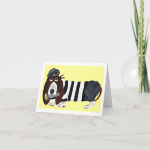 Basset Hound Burglar Holiday Card