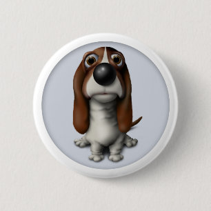 Basset Hound Button BH1
