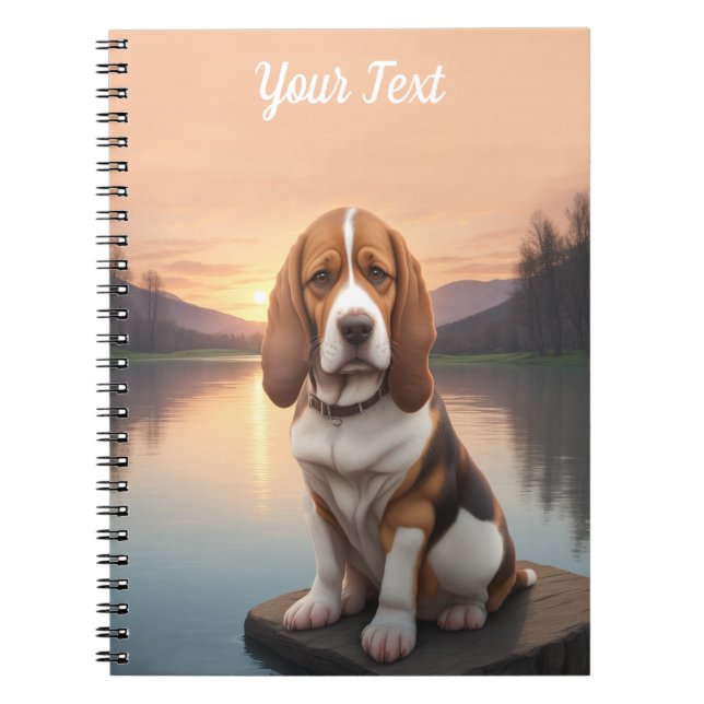 Basset Hound by Lake Notebook (Front)