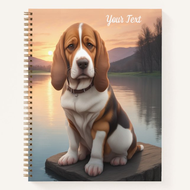 Basset Hound by Lake Notebook (Front)