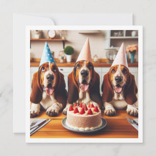 Basset Hound card, Basset Hound birthday  Invitation