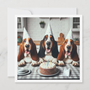 Basset Hound card, Basset Hound birthday  Invitation