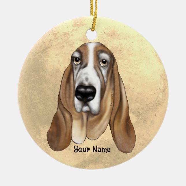  Basset Hound  Ceramic Ornament (Front)