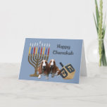 Basset Hound Chanukah Card Menorah Dreidel<br><div class="desc">Remembering family and friends during the Chanukah season is a wonderful way to keep in touch with the people you love and care about. I created these dog Chanukah cards with love and care and I am sure anyone who loves dogs will be delighted to receive them. You do have...</div>