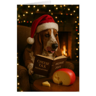 Basset Hound 'Cheese Tax' Christmas card