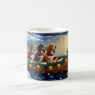 Basset Hound Christmas Boat Holiday Coffee Mug