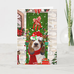Basset Hound Christmas   Card