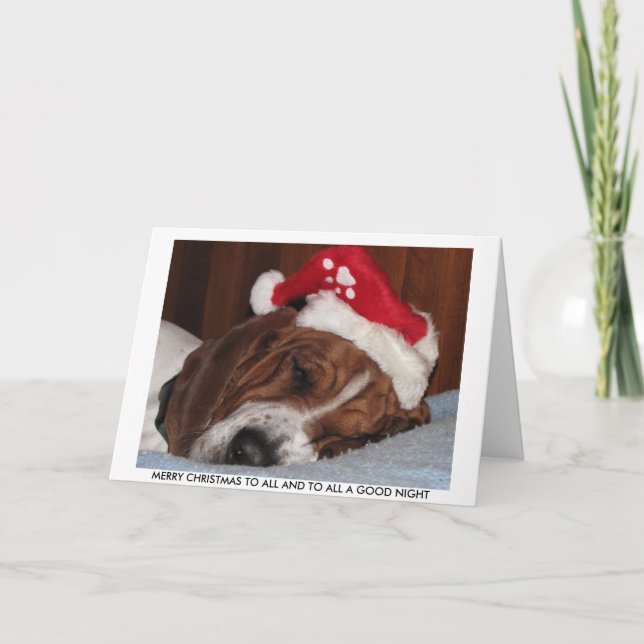 Basset Hound Christmas Card (Front)