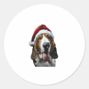 Basset Hound Christmas Classic Round Sticker