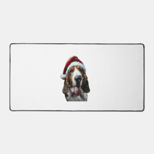 Basset Hound Christmas Desk Mat