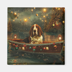 Basset Hound Christmas Festive Voyage Magnet