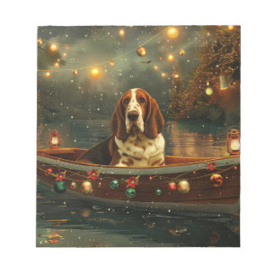 Basset Hound Christmas Festive Voyage Notepad